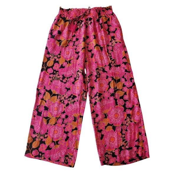 Rose & Olive Top and Pants Set Bright Magenta Floral Print Lightweight Size S - Picture 6 of 16